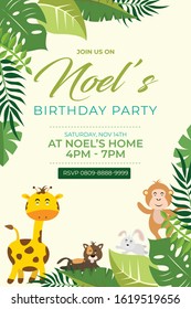 birthday Invitation Template For Kids with Animal Theme