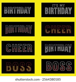 Birthday, king, queen, cheer, Rhinestone t-shirt design.