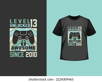 Diseño de camisetas con nivel de cumpleaños