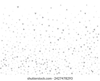 Birthday Light silver Triangular glitter confetti background. White festive texture