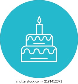 Birthday line circle icon vector image. Can also be used for web apps, mobile apps and print media.
