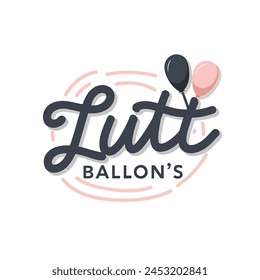 birthday logo design typography design text design balloon shop logo design