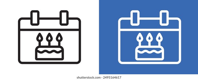 Logotipo de cumpleaños conjunto de logo contorno de Vector