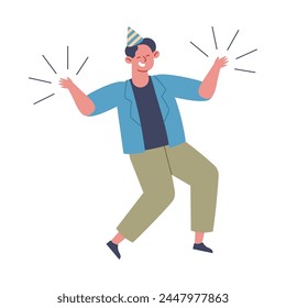 hombre de cumpleaños bailando diseño aislado