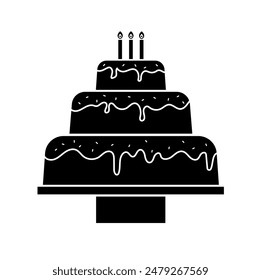 Cumpleaños, Vector de pastel de matrimonio para celebrar.