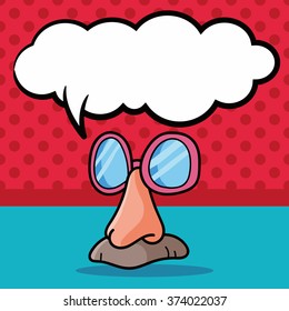 birthday mask doodle, speech bubble