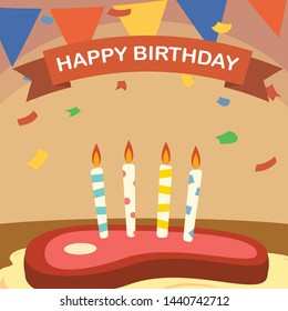 Birthday meat vector for celebrating pets birthday