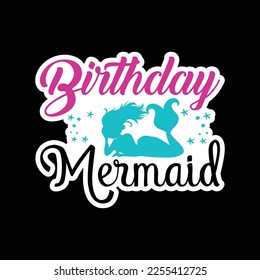 Birthday mermaid svg design art svg