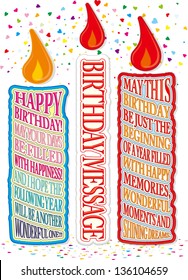 birthday message in the candles