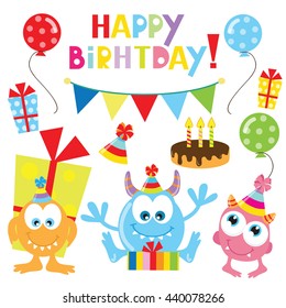 Birthday monster vector illustration