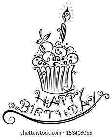 Birthday muffin, cupcake