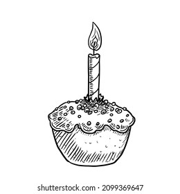 Birthday muffin vector illustration isolated on white background