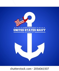 Birthday navy day theme symbol icon. Vector illustration. Suitable for Poster, Banners, campaign and greeting card.