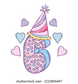 Birthday number with hat