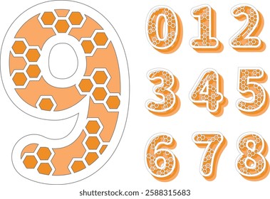 Birthday numbers 0-9 with honey bee, Layered birthday decoration