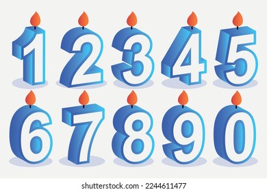 Birthday Numbers Blue Gradient Vectorart