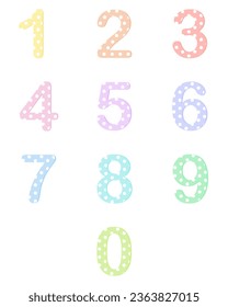 Birthday numbers illustration set, colorful numbers, digits