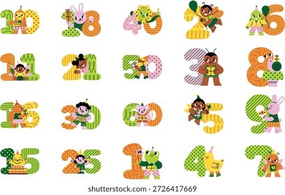 Birthday Numbers And Milestone Illustrations Vector Illustration. Illustration symbol design template for web mobile UI element.