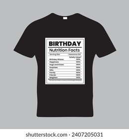 Birthday Nutrition Facts T Shirt Template  