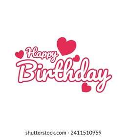 Birthday on white background. Typography design