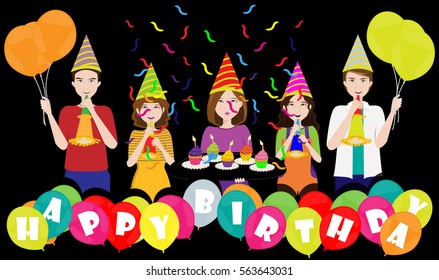 Birthday parties.vector illustrator