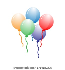 Birthday party ballons vector design illustration isolated on white background