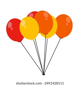 Birthday party balloon illustration, isolated on white background