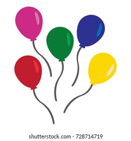 Birthday party balloon vector icon set color