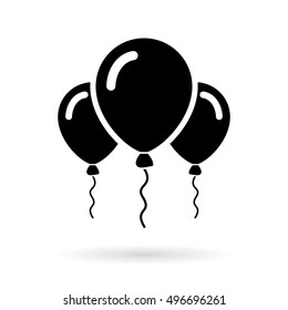 Birthday party balloons icon vector illustration isolated on white background