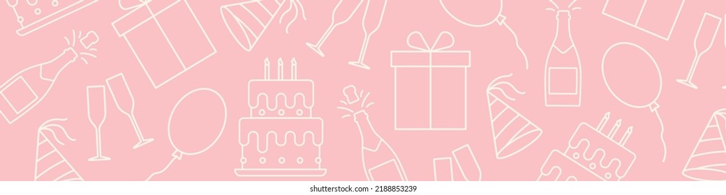 birthday, party banner- vector illustration