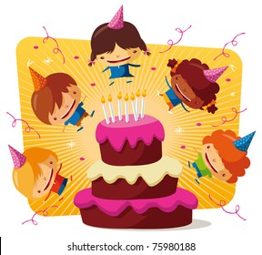 Birthday party - big cake