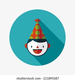 Birthday party boy flat icon with long shadow,eps10