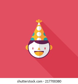 Birthday party boy flat icon with long shadow,eps10