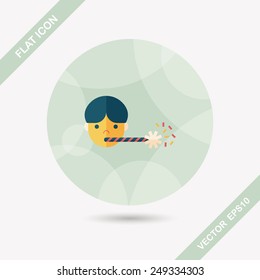 Birthday party boy flat icon