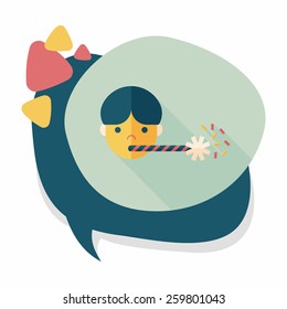 Birthday party boy flat icon with long shadow,eps10