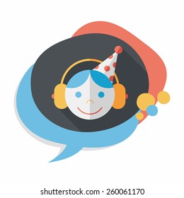 Birthday party boy flat icon with long shadow,eps10