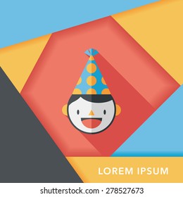 Birthday party boy flat icon with long shadow,eps10