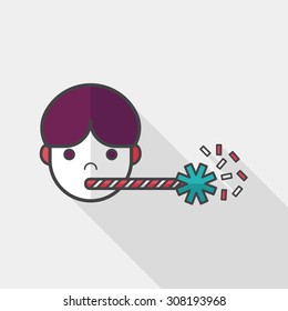 Birthday party boy flat icon with long shadow,eps10