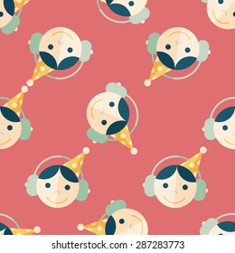 Birthday party boy flat icon,eps10 seamless pattern background