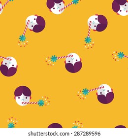 Birthday party boy flat icon,eps10 seamless pattern background