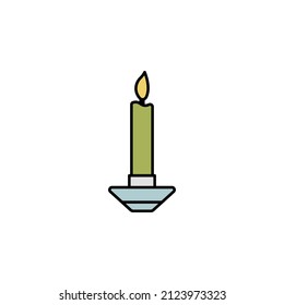 birthday party, candle, ornamental, decoration line colored icon. Signs and symbols can be used for web, logo, mobile app, UI, UX