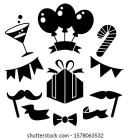 Birthday Party Card Decoration Illustration Silhouette Design