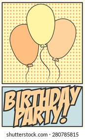 birthday party card, illustration in vector format