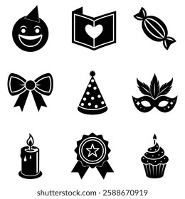 Birthday party celebration vector set on white background