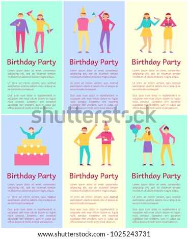 Birthday Party Collection People Good Time Stock Vector Royalty