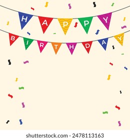 Birthday Party Cream Background Design 