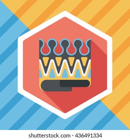 Birthday party crown flat icon with long shadow,eps10