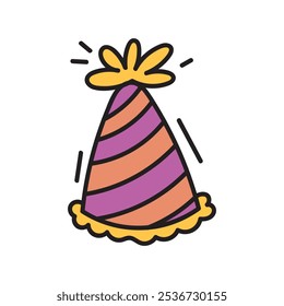 Birthday Party Decoration Doodle Illustration - Birthday Hat