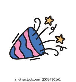 Birthday Party Decoration Doodle Illustration - Confetti