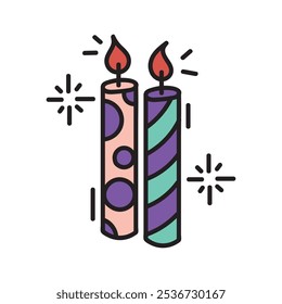 Birthday Party Decoration Doodle Illustration - Candle